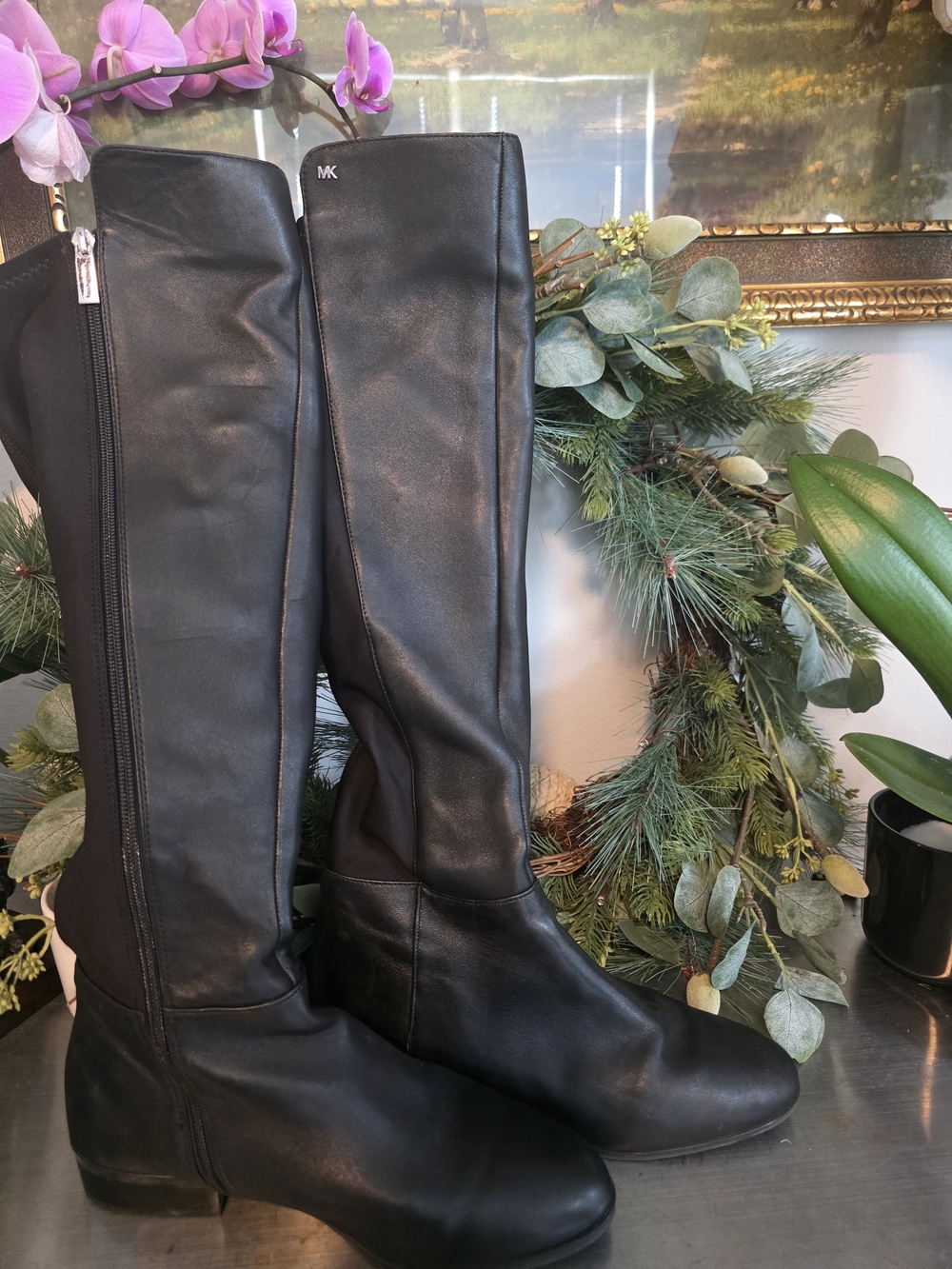 Michael Kors Black Leather Tall Riding Boots